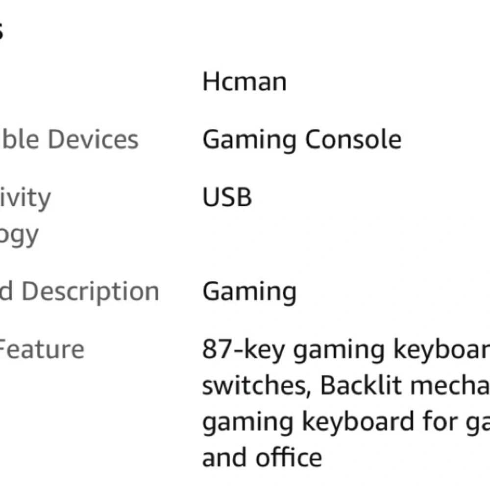 Hcman Gaming Keyboard